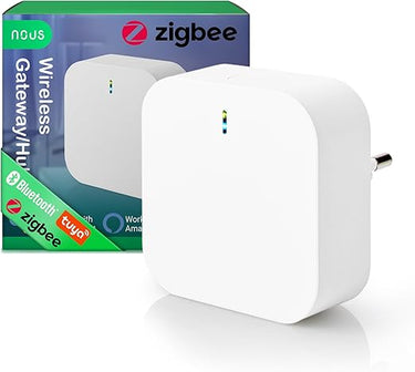 Smart ZigBee Gateway, Hub Domótico Inalámbrico, Compatible con hasta 128 Dispositivos Zigbee & Bluetooth, Control Remoto y por Voz con Alexa & Google, Automatizaciones Locales, Diseño Compacto
